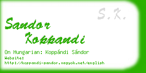 sandor koppandi business card
