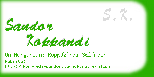 sandor koppandi business card